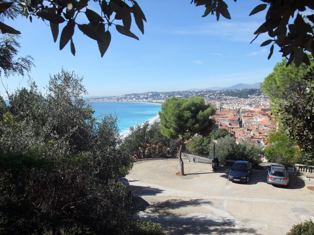 The Promenade des Anglais, the Mediterranean Sea and Vieux-Nice, viewed from the Parc du Château