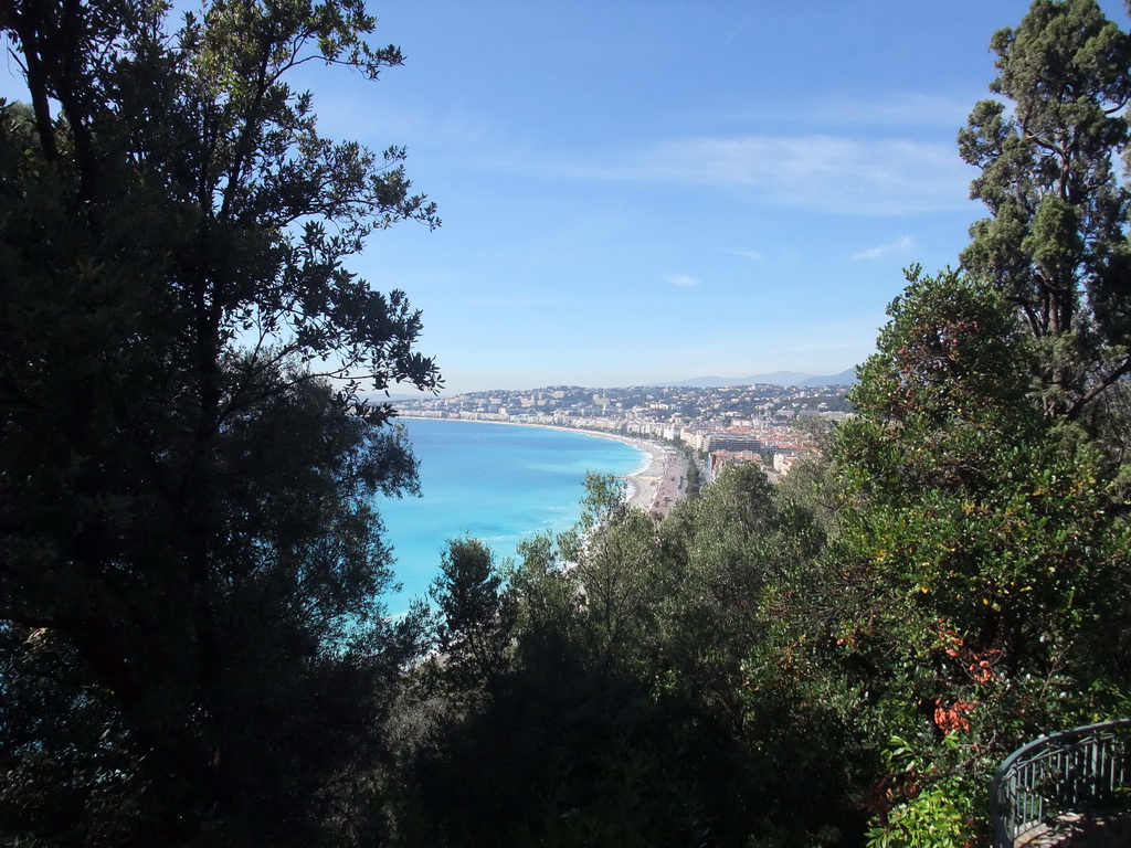 The Promenade des Anglais and the Mediterranean Sea, viewed from the Parc du Château