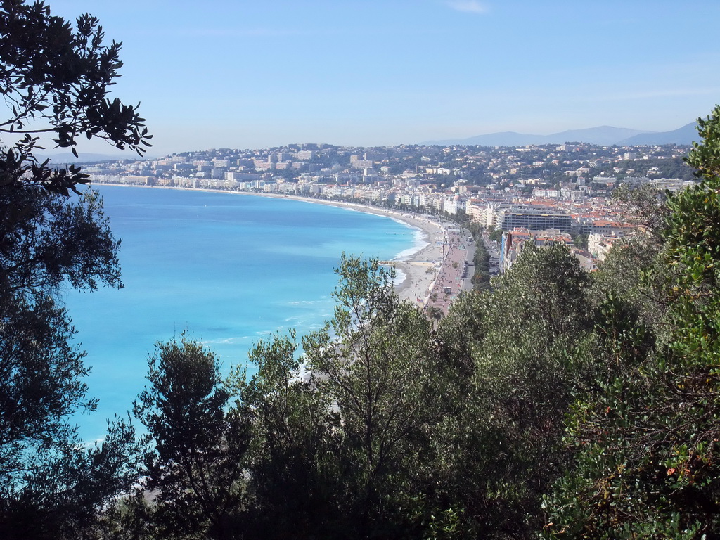 The Promenade des Anglais and the Mediterranean Sea, viewed from the Parc du Château