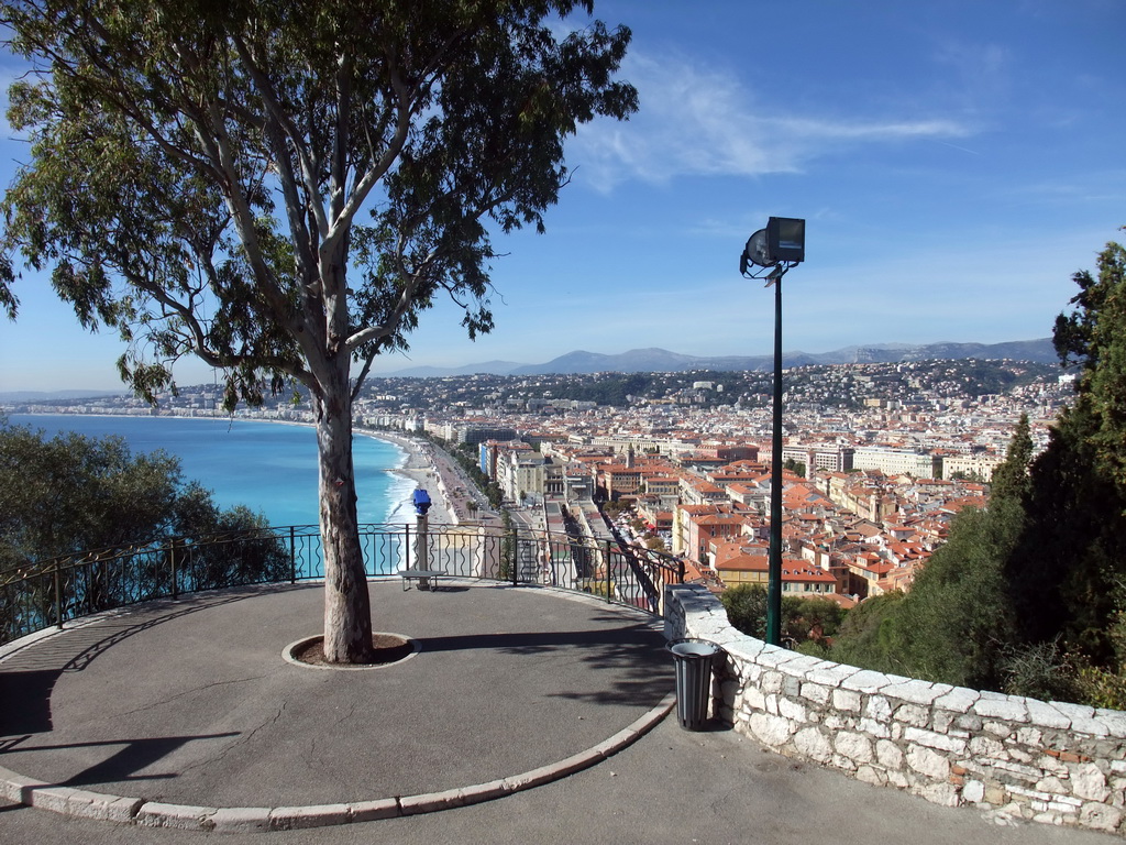 The Promenade des Anglais, the Mediterranean Sea and Vieux-Nice, viewed from the Parc du Château