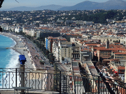 The Promenade des Anglais, the Quai des Etats-Unis, the Mediterranean Sea and Vieux-Nice, viewed from the Parc du Château