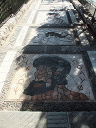 Mosaics in Greek style on the ground at the Parc du Château