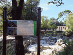 Cathedral ruins at the Parc du Château, with explanation