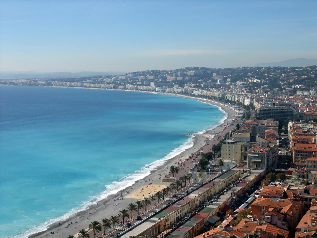 The Promenade des Anglais, the Quai des Etats-Unis and the Mediterranean Sea, viewed from the Parc du Château