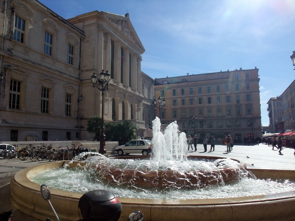 Fountain and the Palais de Justice at the Place du Palais de Justice square, at Vieux-Nice