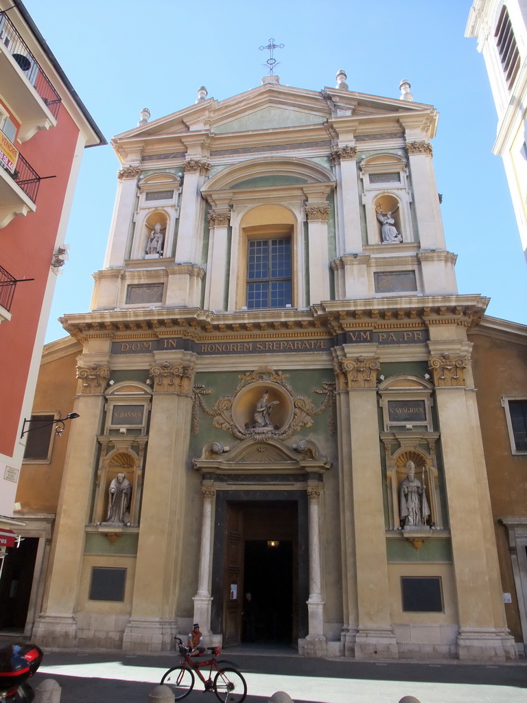 Front of the Sainte-Réparate Cathedral, at Vieux-Nice