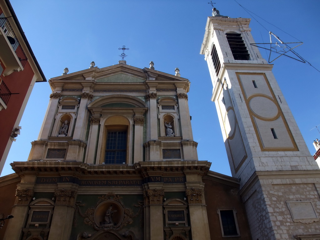 Front and Tower of the Sainte-Réparate Cathedral, at Vieux-Nice