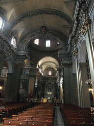 Nave, apse and altar in the Sainte-Réparate Cathedral, at Vieux-Nice