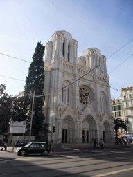 Front of the Basilique Notre-Dame de Nice in the Avenue Jean-Médecin