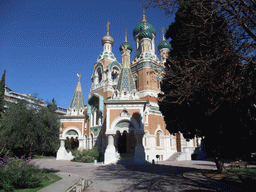 Left front of St. Nicholas` Russian Orthodox Cathedral