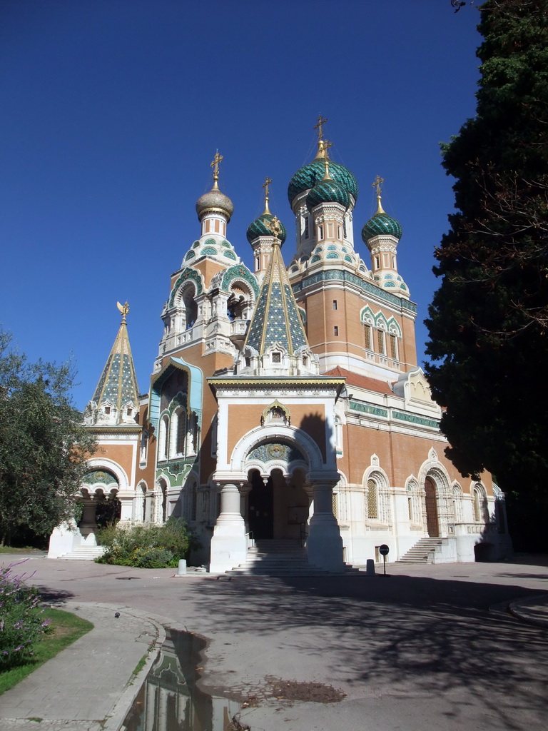 Left front of St. Nicholas` Russian Orthodox Cathedral