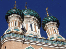 Towers and domes of St. Nicholas` Russian Orthodox Cathedral