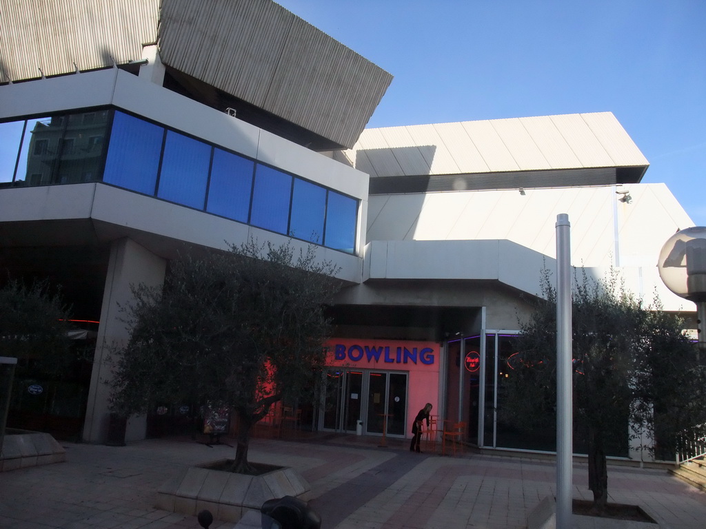 The Acropolis Exhibition Hall, viewed from the bus to Monaco