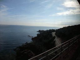 Seaside and the Mediterranean Sea, viewed from the TGV train to Grenoble