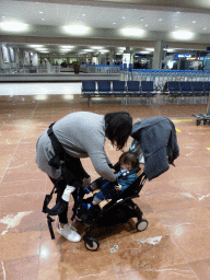 Miaomiao and Max at the Arrivals Hall of Nice Côte d`Azur Airport