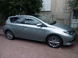 Our rental car in front of our holiday home `Maisonnette` at the Chemin des Grottes street