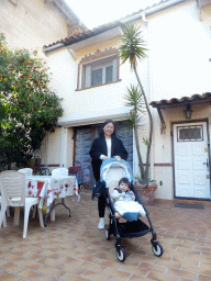 Miaomiao and Max in the front garden of our holiday home `Maisonnette`