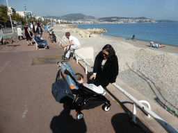 Miaomiao, Max and the beach at the Promenade des Anglais