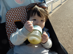 Max having a drink at the Promenade des Anglais