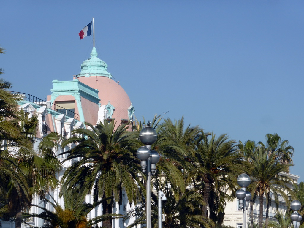 The dome of the Negresco Hotel at the Promenade des Anglais