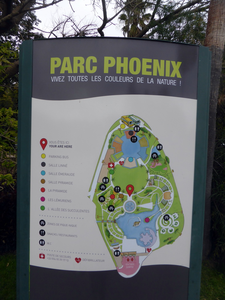Map of the Parc Phoenix zoo