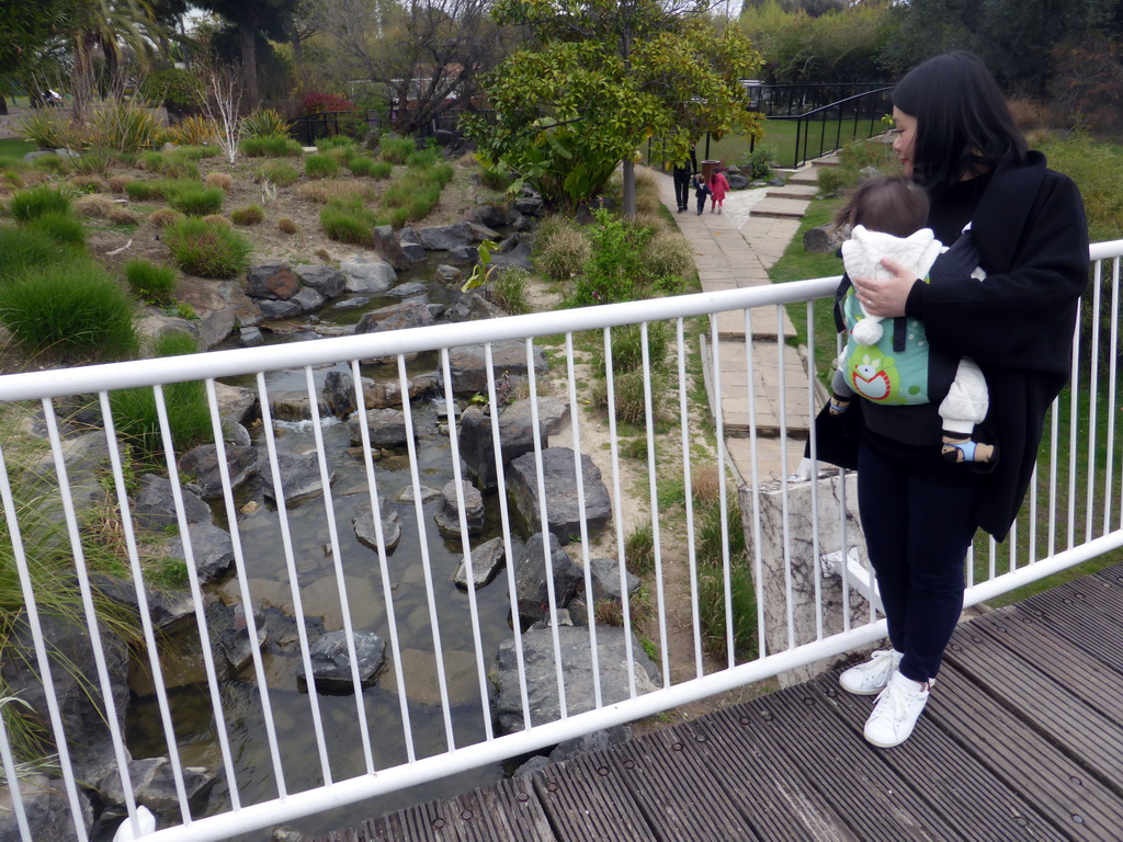 Miaomiao and Max with turtles at the Parc Phoenix zoo