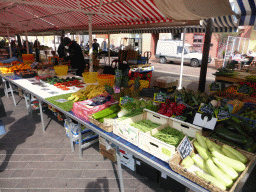 Vegetables and fruits at a market stall at the Cours Saleya street, at Vieux-Nice