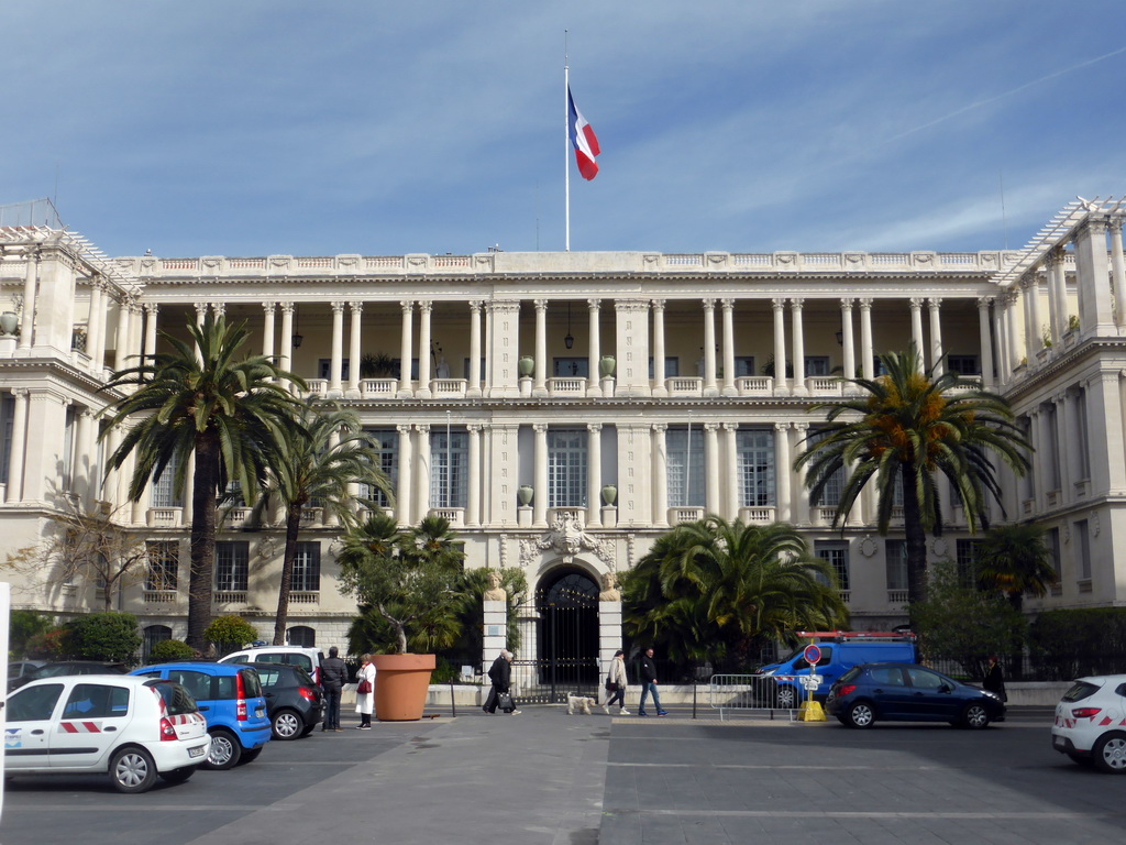 The Place Pierre Gautier square and the front of the Palais de la Préfecture palace, at Vieux-Nice