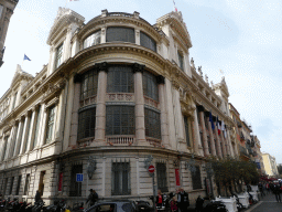 Northeast side of the Nice Opera building at the crossing of the Rue Saint-François de Paule street and the Rue Raoul Bosio street, at Vieux-Nice