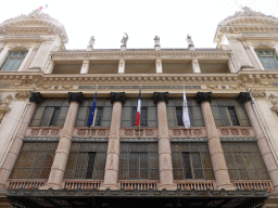 Facade of the Nice Opera building at the Rue Saint-François de Paule street, at Vieux-Nice