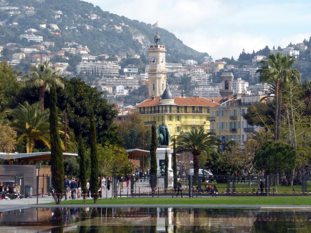 The Promenade du Paillon, the Square Général Leclerc and the Tour Saint-François tower, viewed from the Place Masséna square