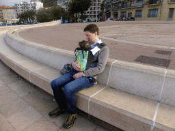 Tim and Max at the Promenade Côtière at the Quai Rauba-Capeù road