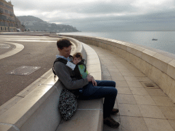 Tim and Max at the Promenade Côtière at the Quai Rauba-Capeù road