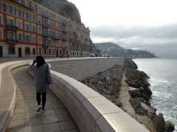 Miaomiao at the Promenade Côtière at the Quai Rauba-Capeù road