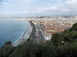 The Promenade des Anglais, Vieux-Nice and the Mediterranean Sea, viewed from the viewing point at the southwest side of the Parc du Château