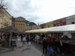 Market stalls at the Cours Saleya street, at Vieux-Nice