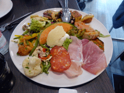 Salad at the La Fivola restaurant at the Cours Saleya street, at Vieux-Nice