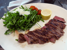 Meat and vegetables at the La Fivola restaurant at the Cours Saleya street, at Vieux-Nice