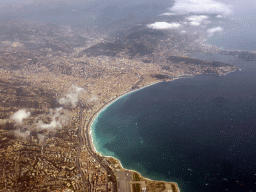 The city of Nice, viewed from the airplane to Amsterdam