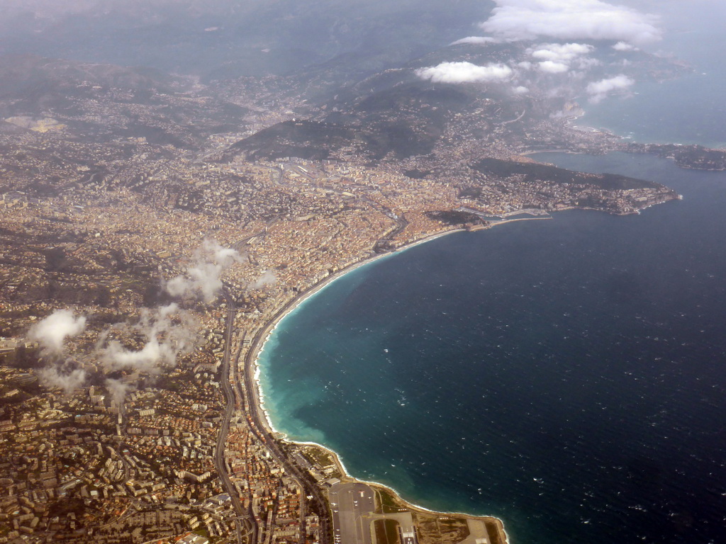 The city of Nice, viewed from the airplane to Amsterdam