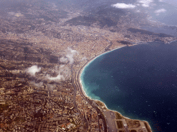 The city of Nice, viewed from the airplane to Amsterdam