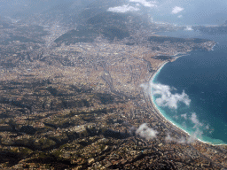 The city of Nice, viewed from the airplane to Amsterdam