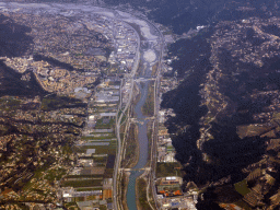 The Var river and surroundings, viewed from the airplane to Amsterdam