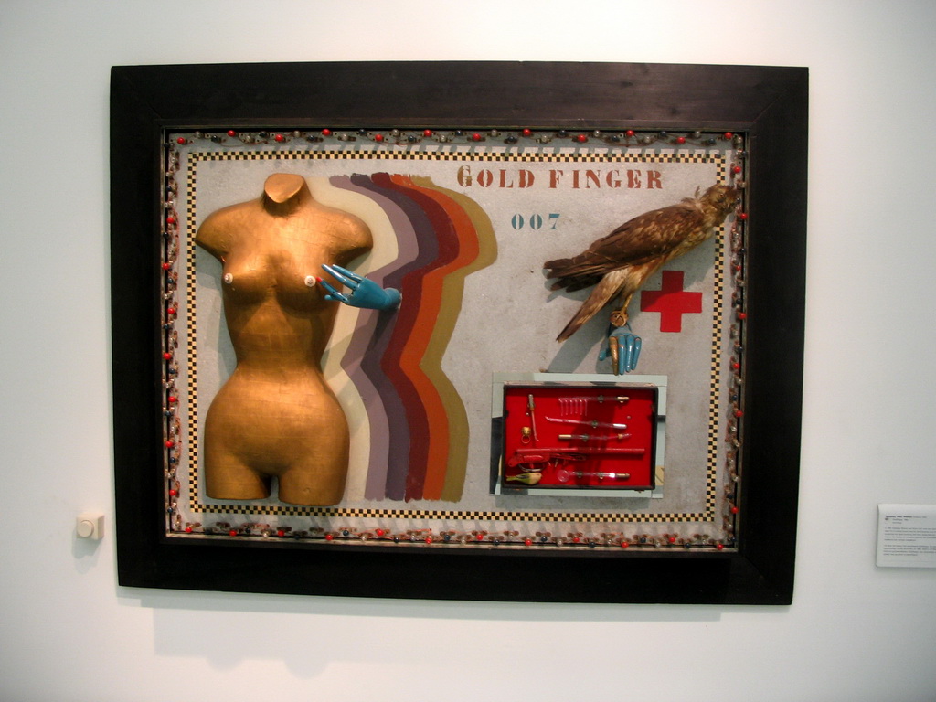 Piece of art `Goldfinger 007` at the Valkhof museum