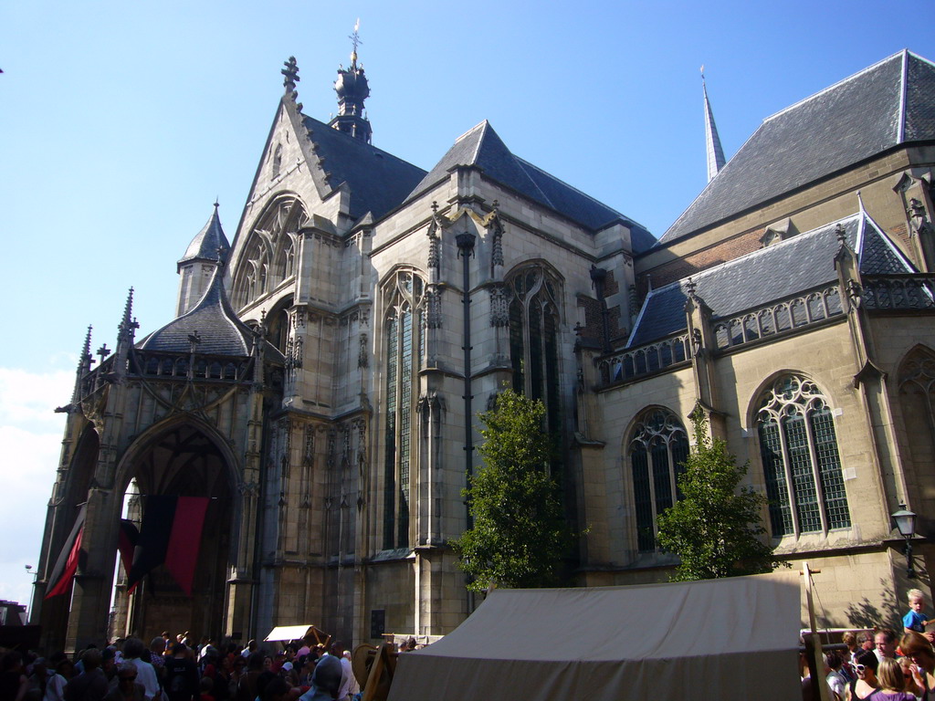 Southeast side of the Sint Stevenskerk church at the Sint Stevenskerkhof square, during the Gebroeders van Limburg Festival