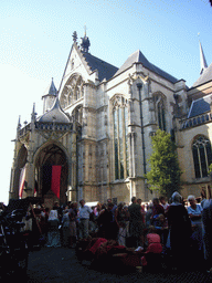 Southeast side of the Sint Stevenskerk church at the Sint Stevenskerkhof square, during the Gebroeders van Limburg Festival