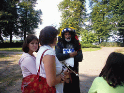 Person dressed as a knight at the Valkhof park, during the Gebroeders van Limburg Festival