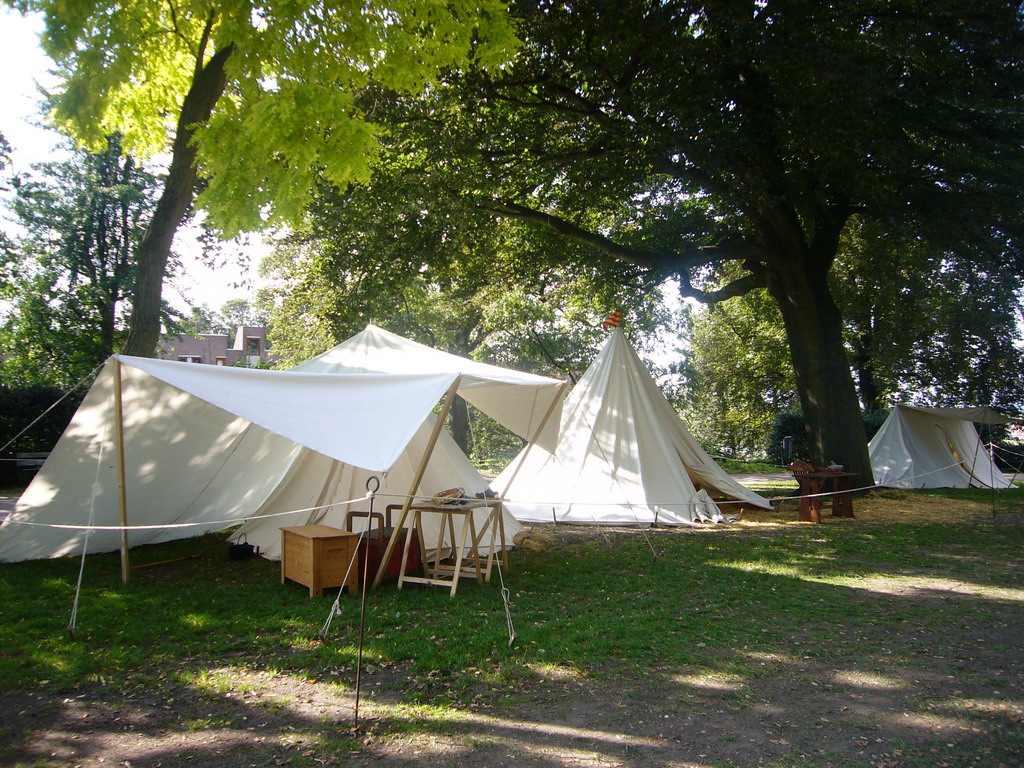 Tents at the Valkhof park, during the Gebroeders van Limburg Festival