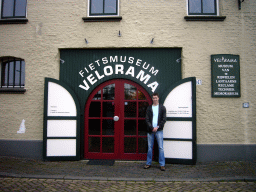 Tim in front of the Velorama museum at the Waalkade street