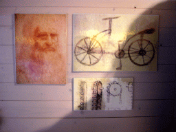 Drawings of Leonardo da Vinci and bikes at the Velorama museum